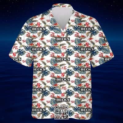 Aloha Beck's Hawaiian Shirt Tropical Flower Pattern Gift For Beer Lovers Aloha Beck's Hawaiian Shirt Tropical Flower Pattern Gift For Beer Lovers