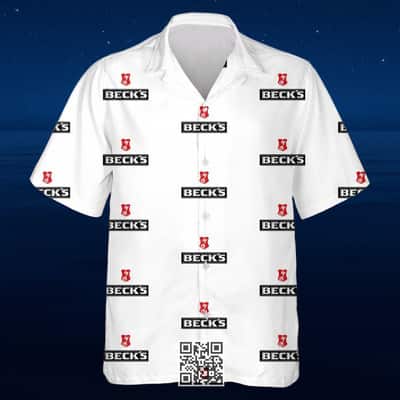 White Beck's Hawaiian Shirt Beer Lovers Gift