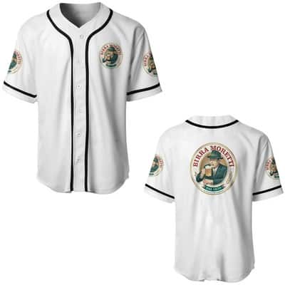 White Birra Moretti Baseball Jersey Beer Lovers Gift White Birra Moretti Baseball Jersey Beer Lovers Gift
