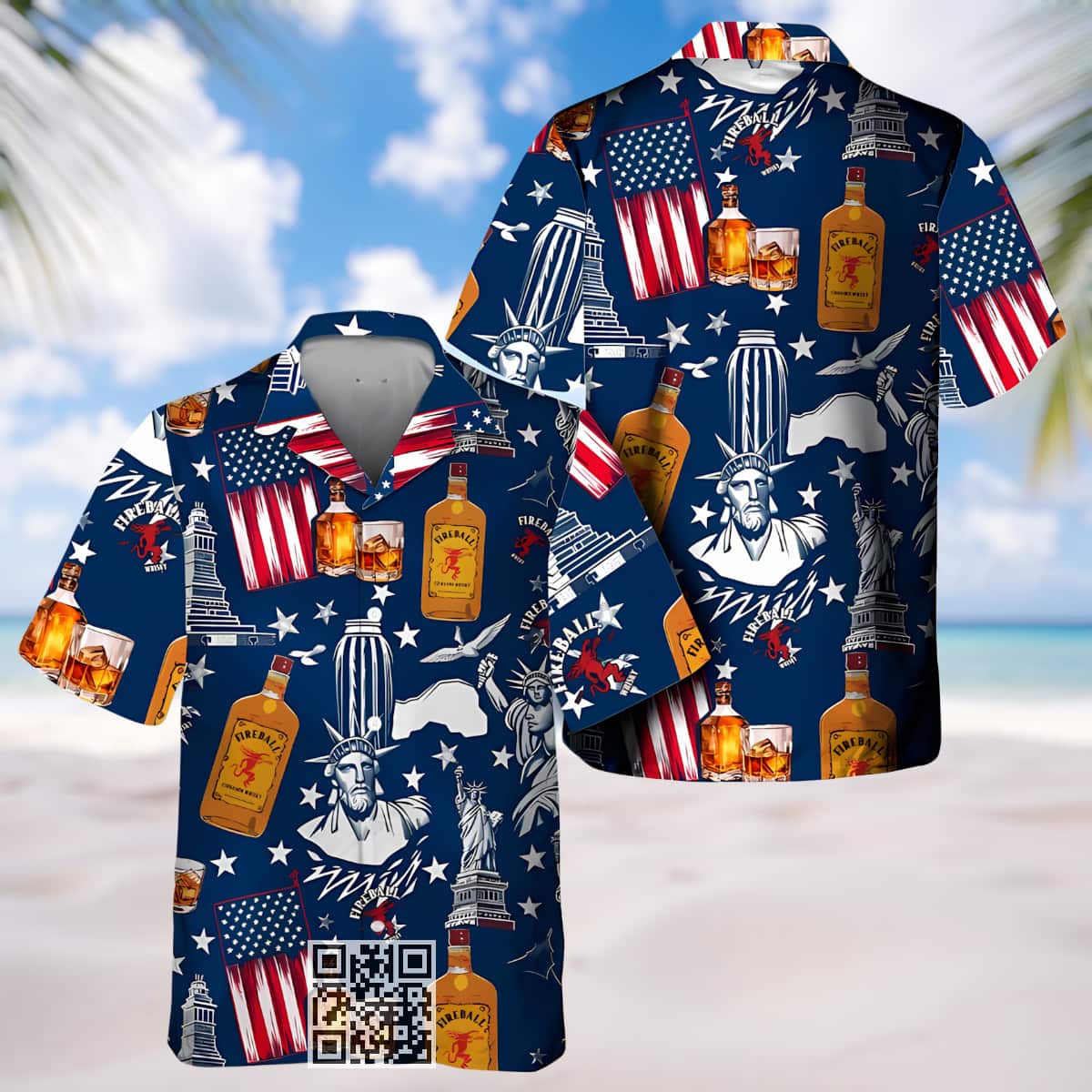 Fireball Whisky Hawaiian Shirt Statue Of Liberty Fireball Whisky Hawaiian Shirt Statue Of Liberty