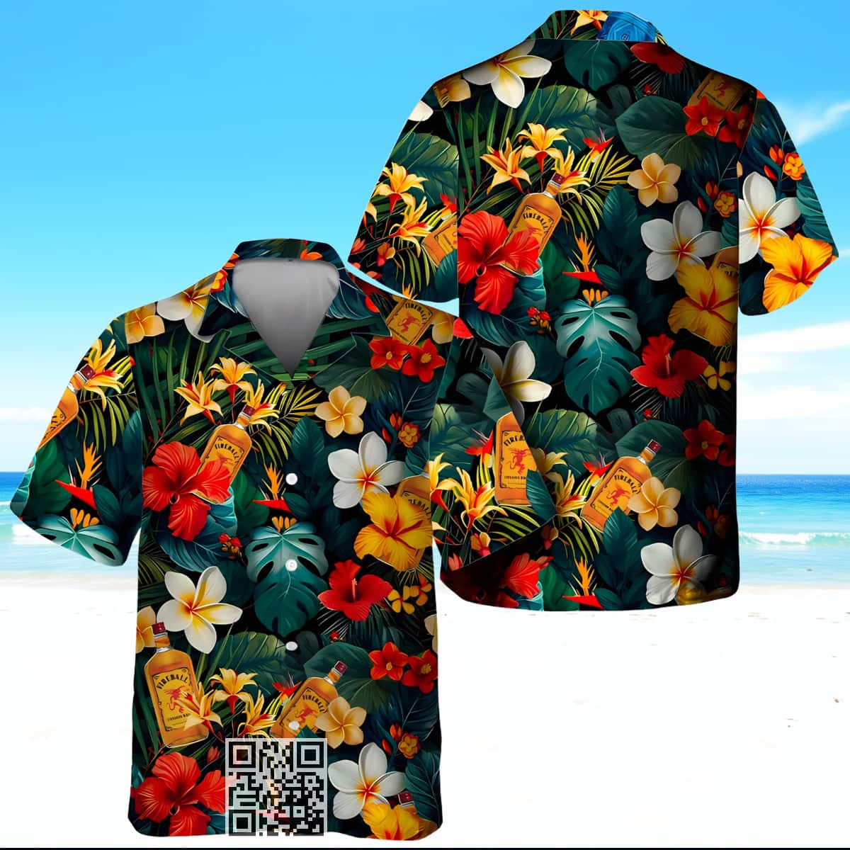Aloha Fireball Whisky Hawaiian Shirt Tropical Summer Flower Aloha Fireball Whisky Hawaiian Shirt Tropical Summer Flower