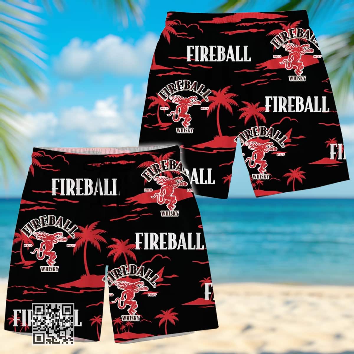 Fireball Whisky Hawaiian Shirt Island Pattern Fireball Whisky Hawaiian Shirt Island Pattern