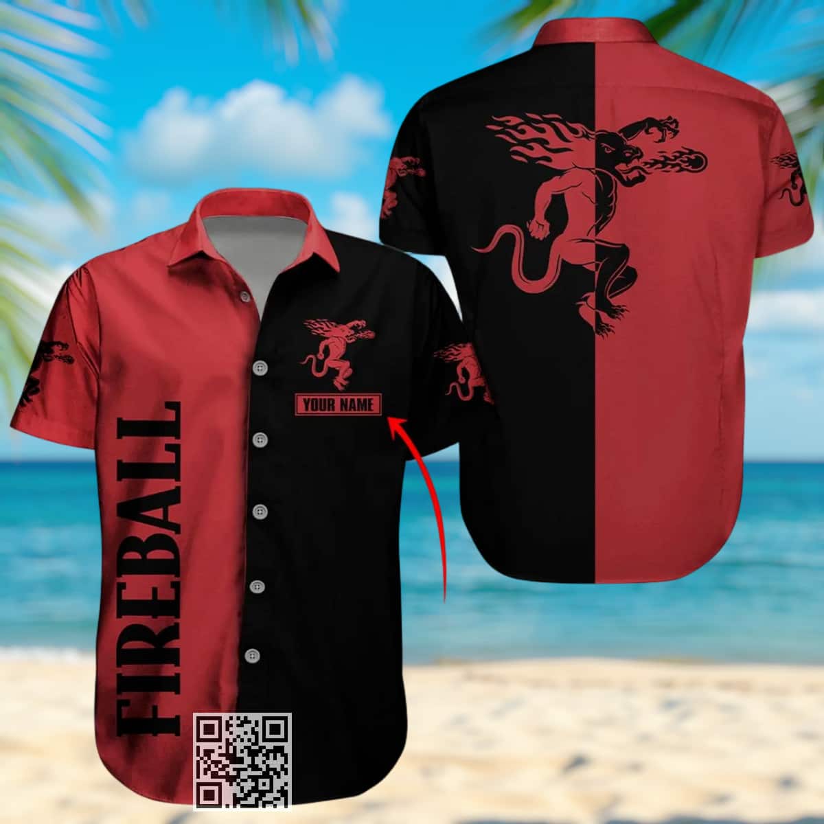 Fireball Hawaiian Shirt Gift For Whisky Lovers Custom Name Fireball Hawaiian Shirt Gift For Whisky Lovers Custom Name