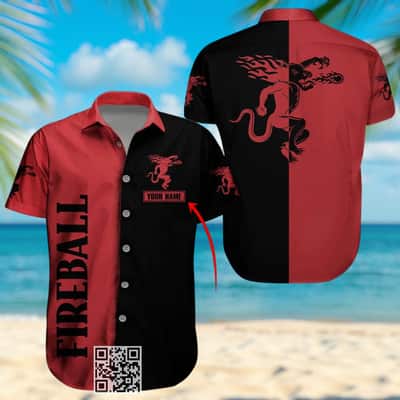 Fireball Hawaiian Shirt Gift For Whisky Lovers Custom Name Fireball Hawaiian Shirt Gift For Whisky Lovers Custom Name