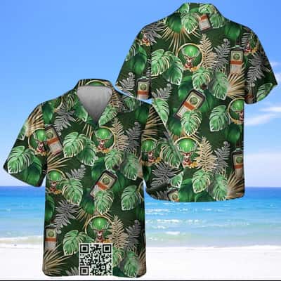 Aloha Jagermeister Hawaiian Shirt Palm Leaves Pattern