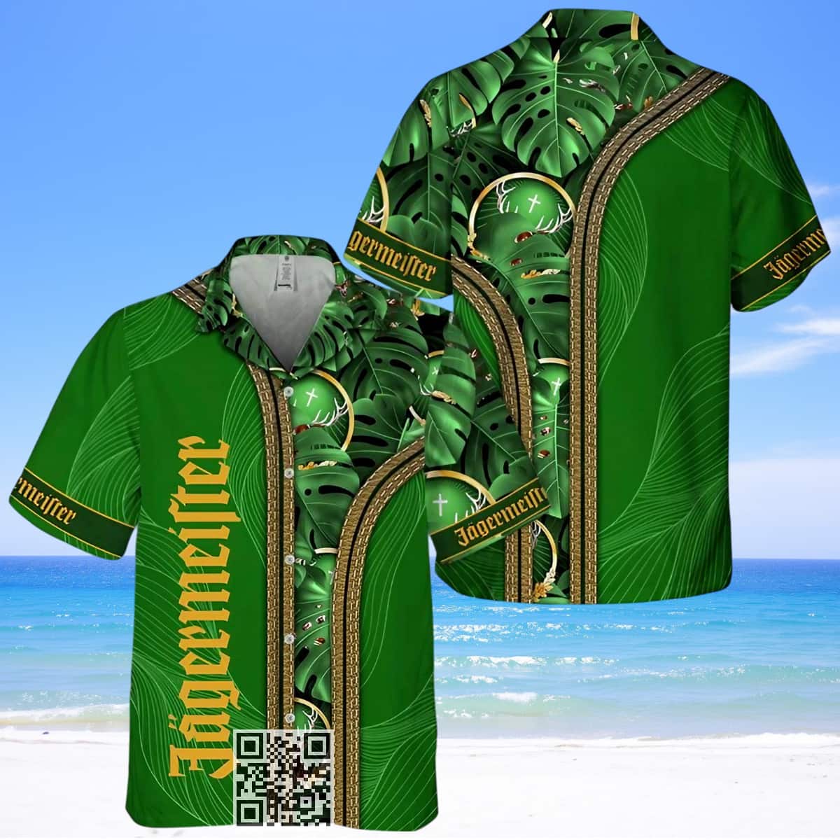 Jagermeister Hawaiian Shirt Palm Leaves Pattern Jagermeister Hawaiian Shirt Palm Leaves Pattern