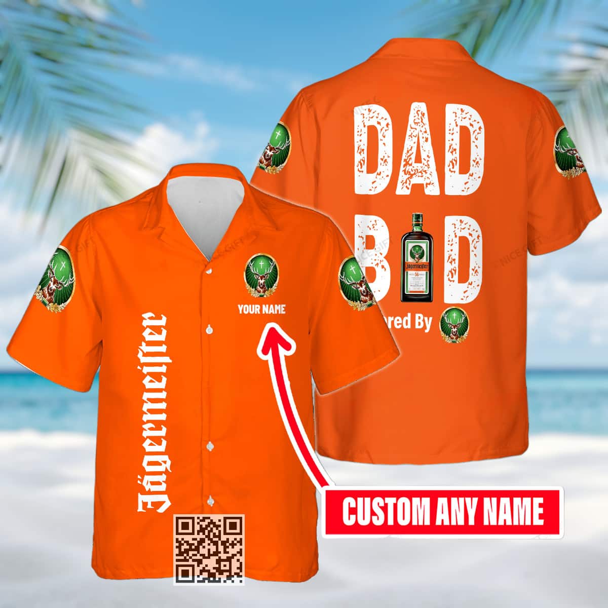 Dad Bod Powered By Jagermeister Hawaiian Shirt Custom Name Dad Bod Powered By Jagermeister Hawaiian Shirt Custom Name