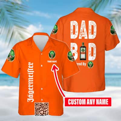 Dad Bod Powered By Jagermeister Hawaiian Shirt Custom Name
