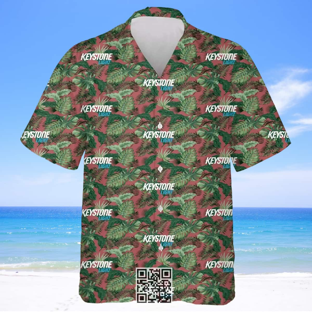 Keystone Light Beer Hawaiian Shirt Palm Leaves Pattern Best Beach Gift