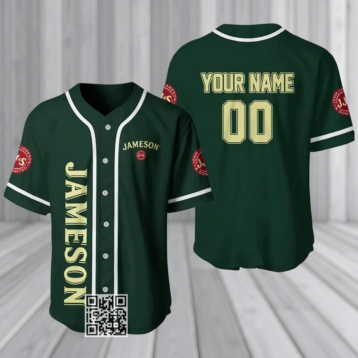 Personalized Jameson Irish Whiskey Baseball Jersey Custom Name Number