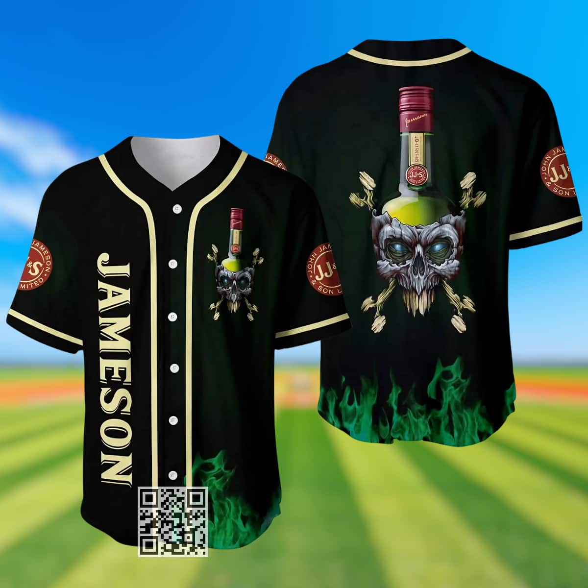 Skull With Jameson Irish Whiskey Baseball Jersey Gift For Best Friends