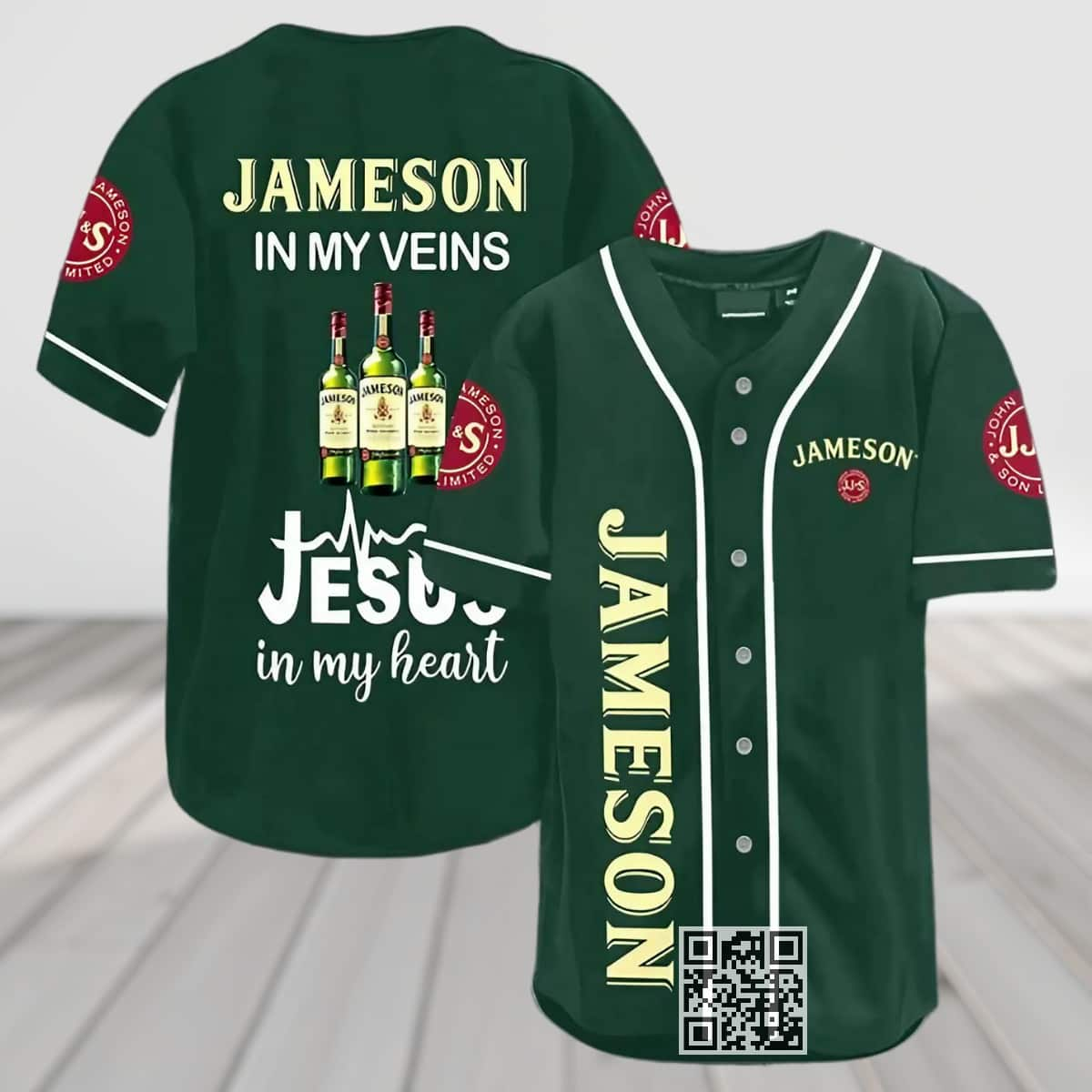 Jameson In My Veins Baseball Jersey Jesus In My Heart