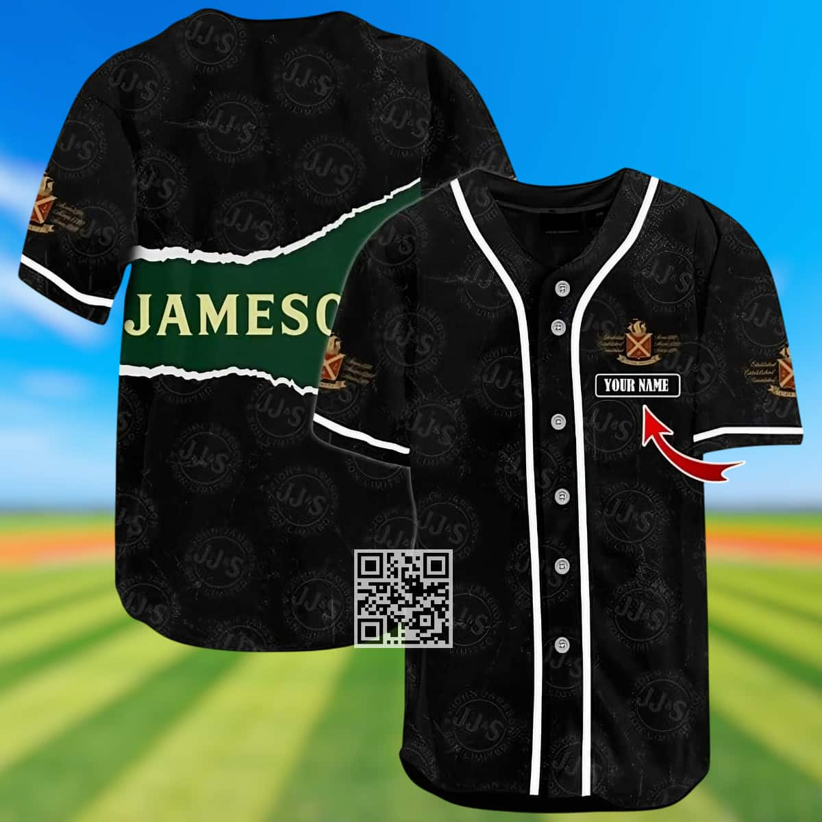 Black Jameson Baseball Jersey Custom Name Gift For Sport Lovers