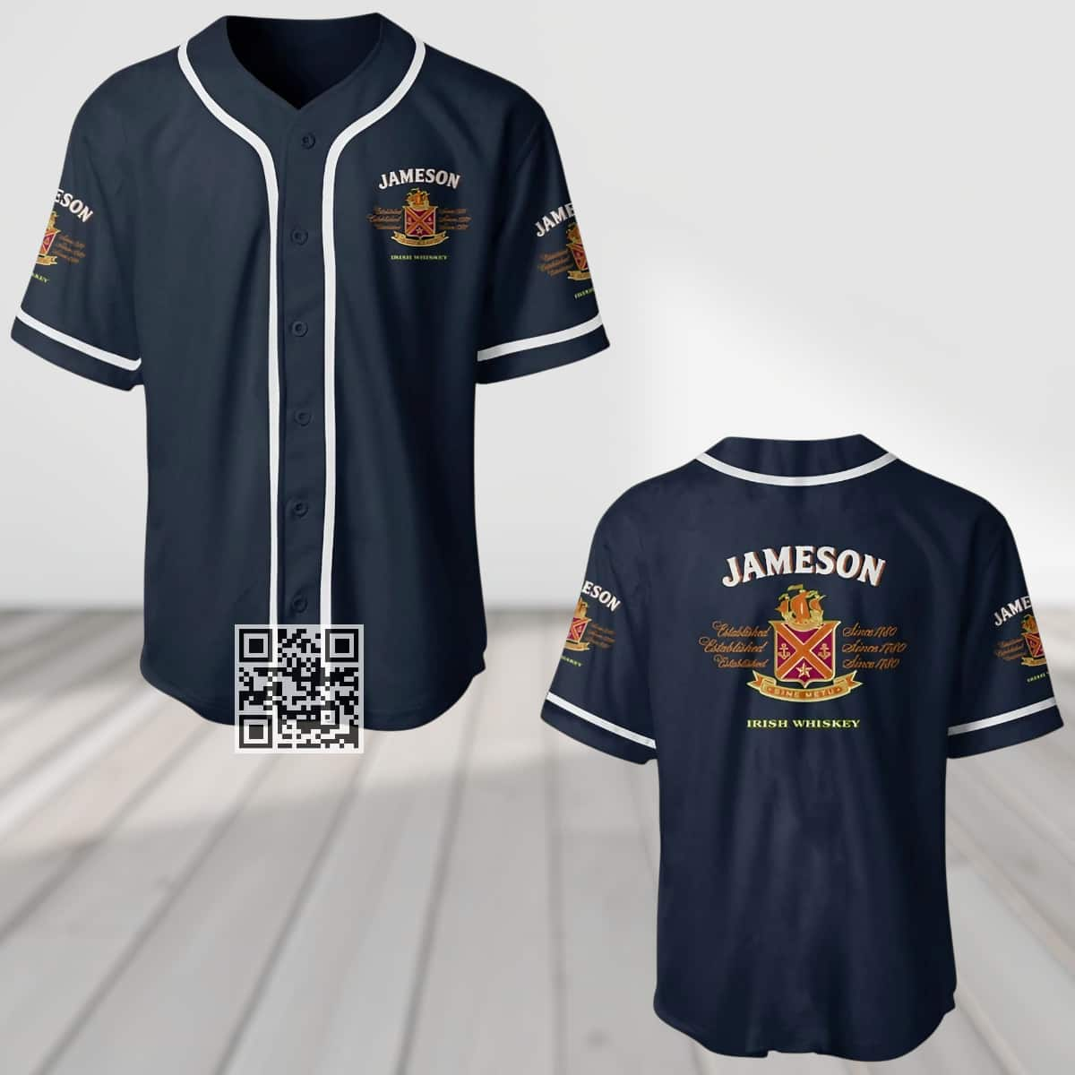 Navy Jameson Irish Whiskey Baseball Jersey