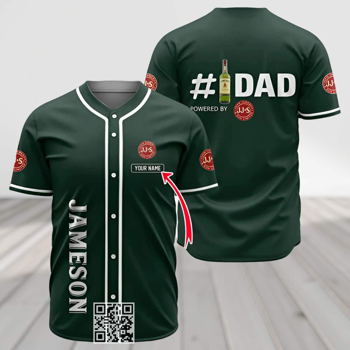 Personalized Jameson Baseball Jersey # Dad Happy Father's Day Custom Name