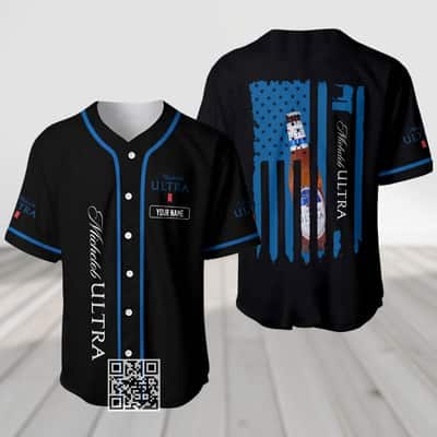 Personalized Michelob ULTRA Baseball Jersey US Flag Custom Name