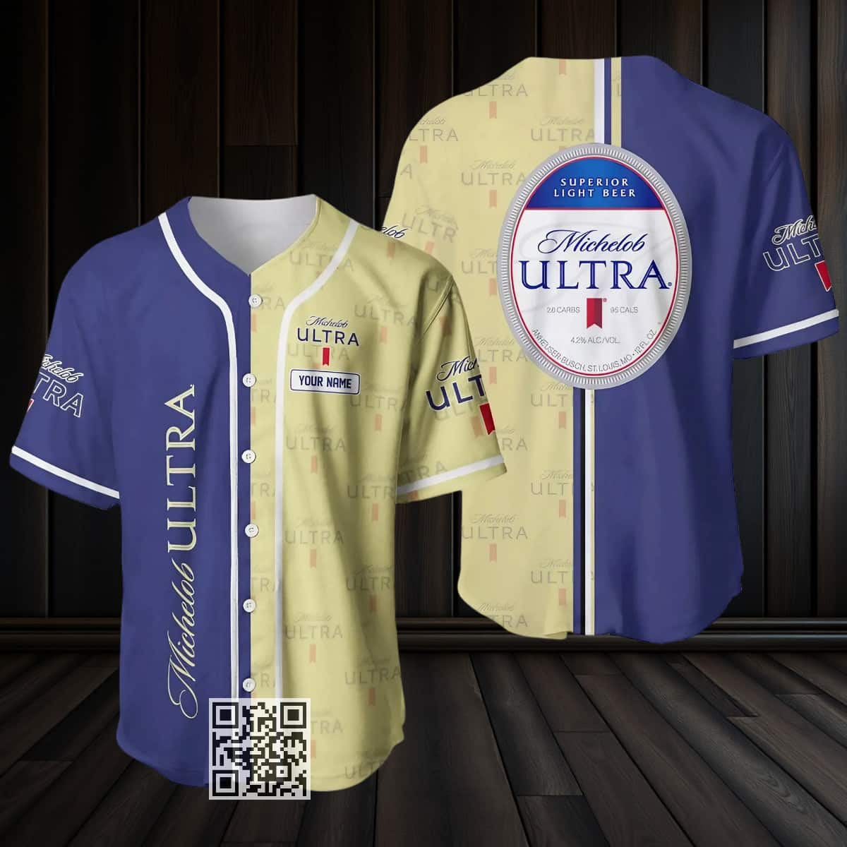 Personalized Michelob ULTRA Baseball Jersey Superior Light Beer Custom Name Personalized Michelob ULTRA Baseball Jersey Superior Light Beer Custom Name