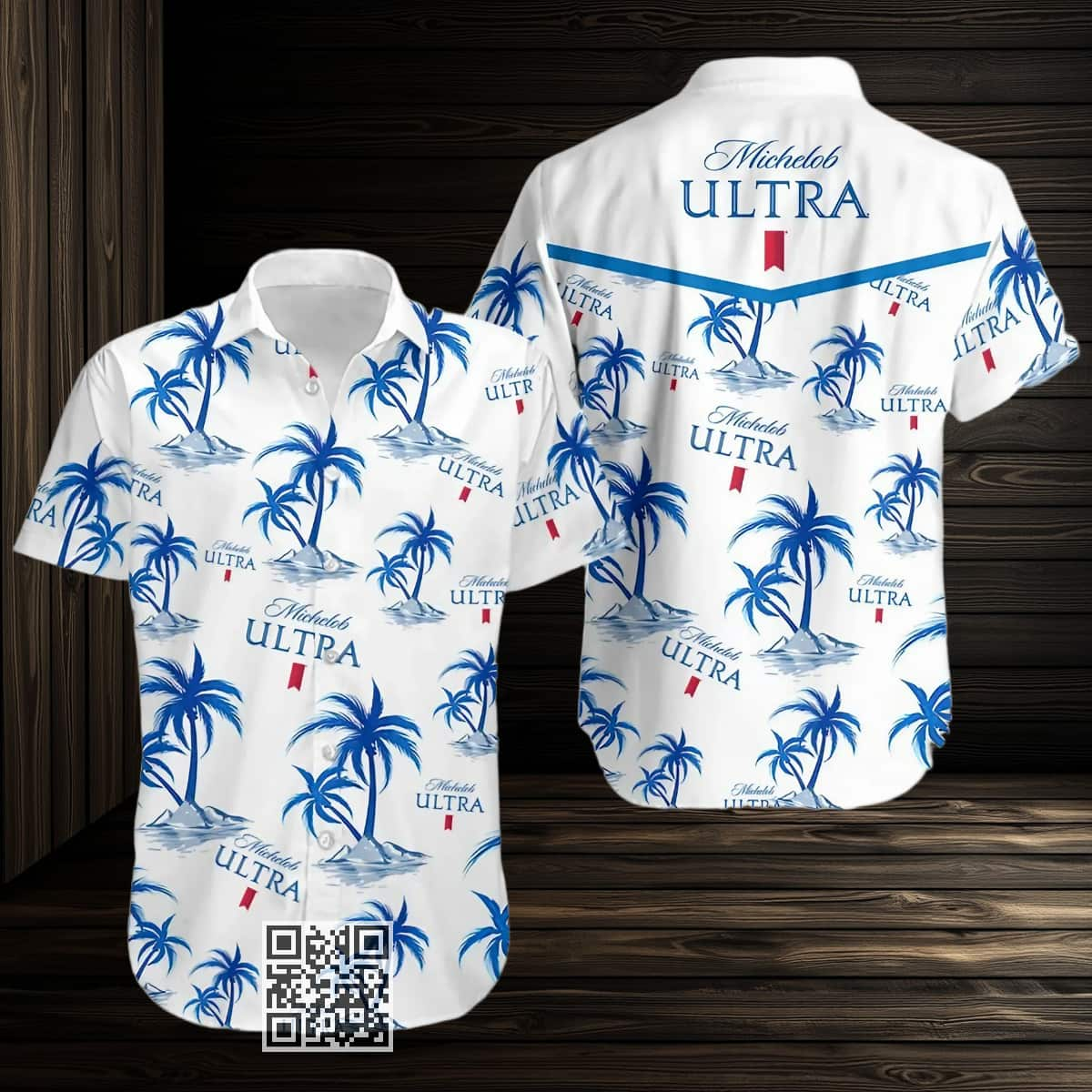 Aloha Michelob ULTRA Beer Hawaiian Shirt Palm Tree Pattern