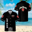 Black Jim Beam Whiskey Hawaiian Shirt Beach Lovers Gift