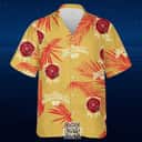 Aloha Jim Beam Hawaiian Shirt Palm Leaves Pattern