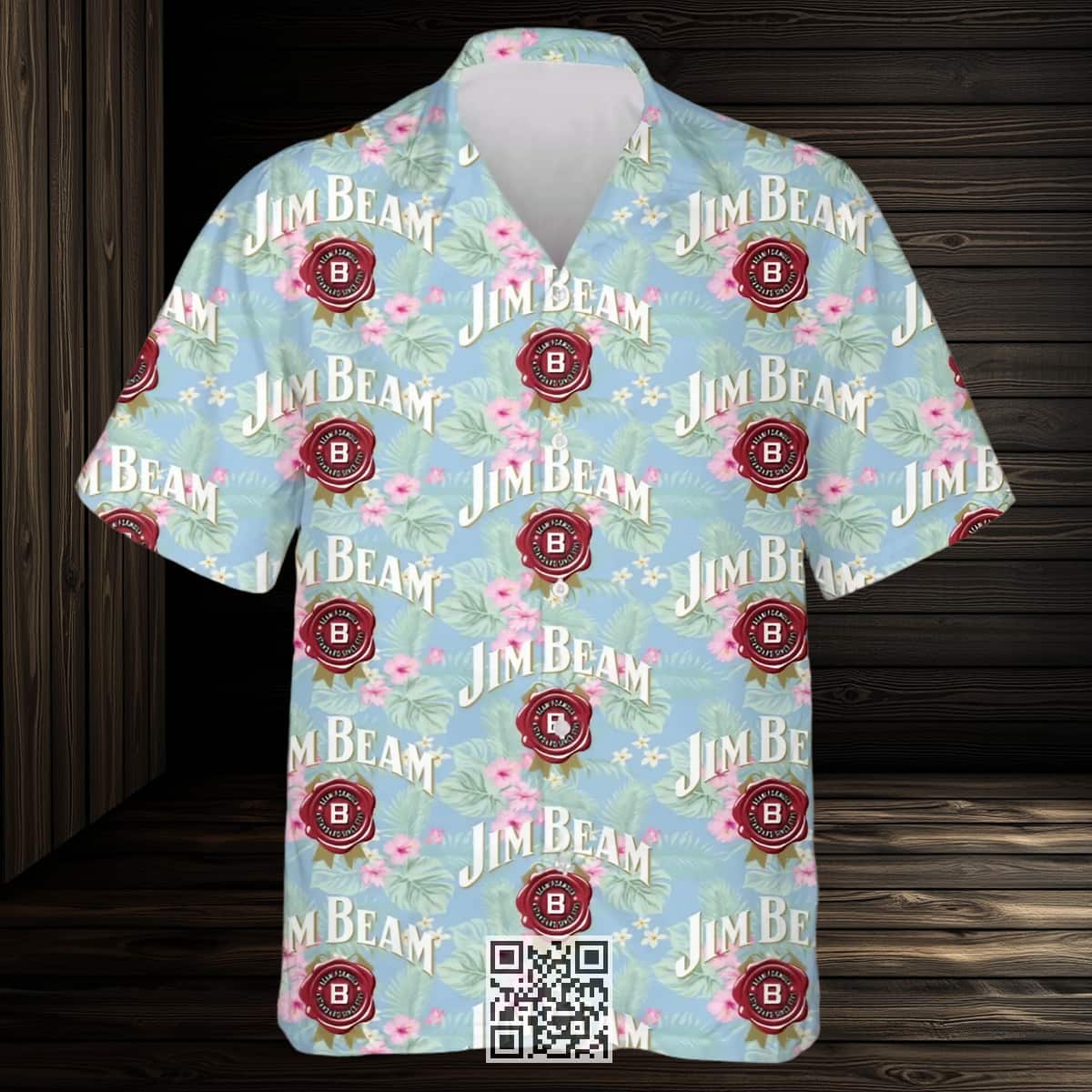 Aloha Jim Beam Hawaiian Shirt Hibiscus Flower Pattern Aloha Jim Beam Hawaiian Shirt Hibiscus Flower Pattern