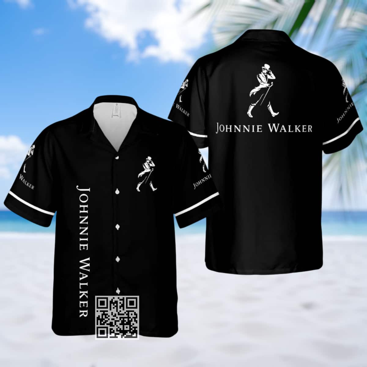 Black Johnnie Walker Hawaiian Shirt Gift For Whisky Lovers