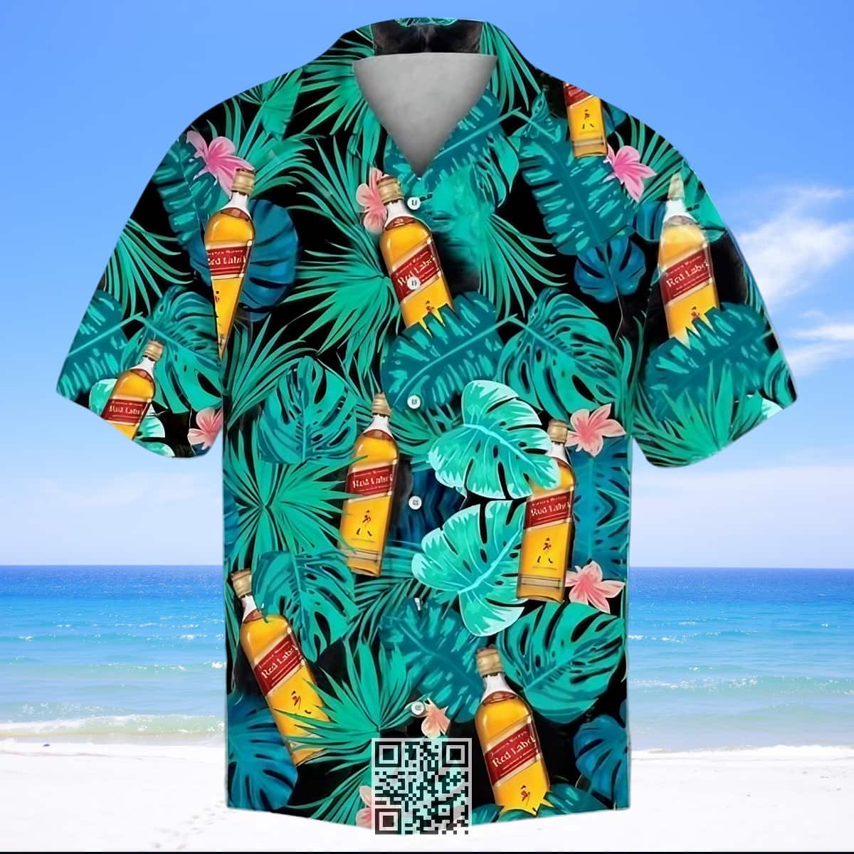 Aloha Johnnie Walker Red Label Hawaiian Shirt Palm Leaves Pattern Aloha Johnnie Walker Red Label Hawaiian Shirt Palm Leaves Pattern