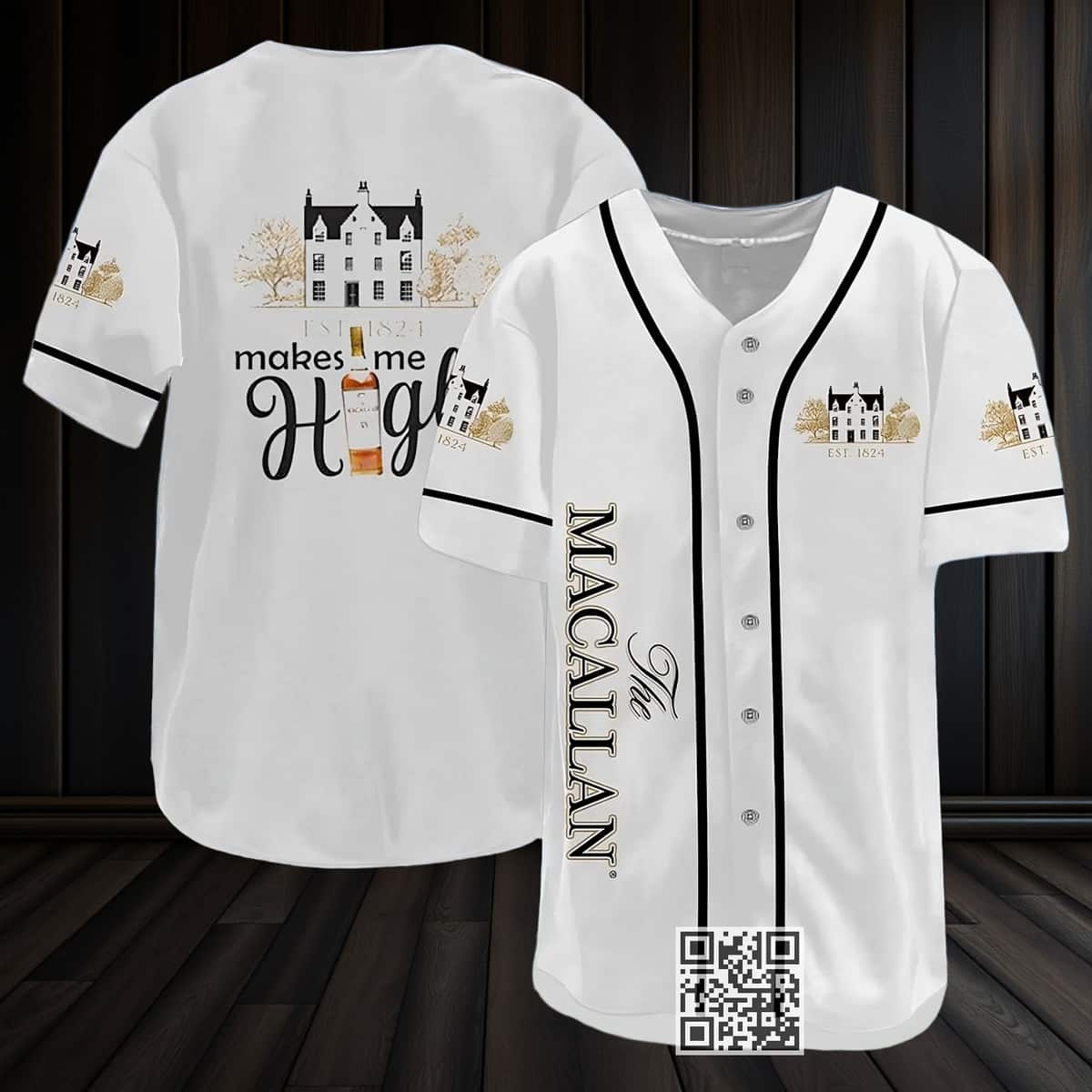 White Macallan Baseball Jersey Makes Me High White Macallan Baseball Jersey Makes Me High