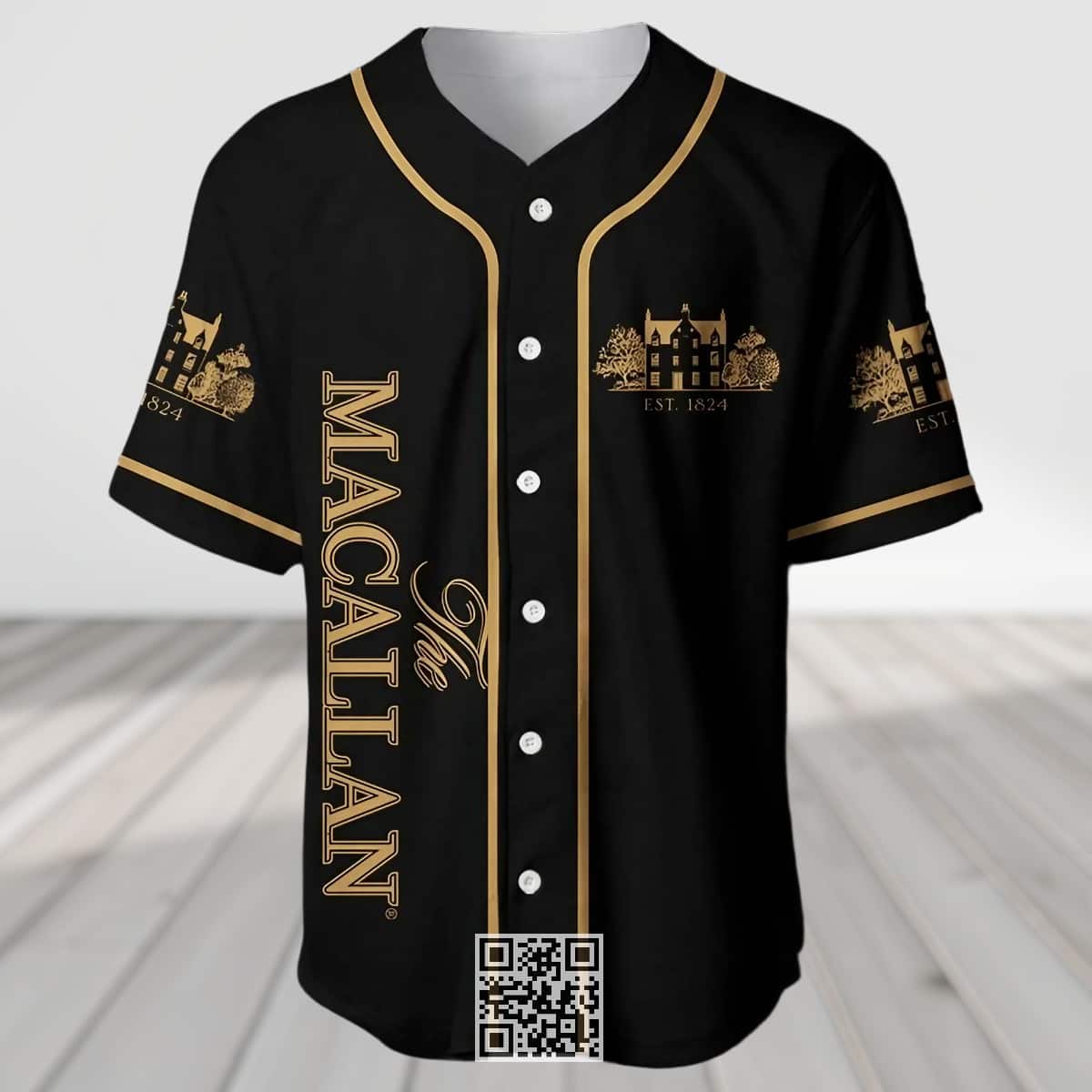 Macallan Whiskey Baseball Jersey Back Off Skeleton Macallan Whiskey Baseball Jersey Back Off Skeleton