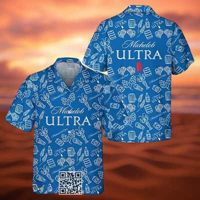 Michelob ULTRA Beer Hawaiian Shirt Doodle Art Michelob ULTRA Beer Hawaiian Shirt Doodle Art