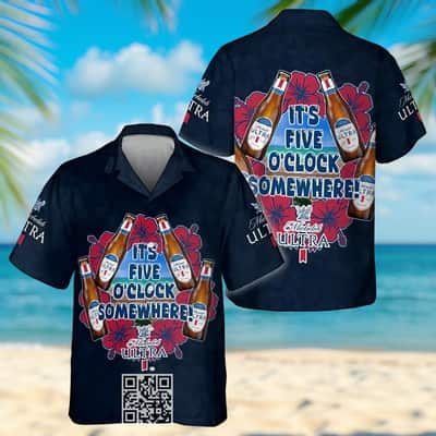 Aloha It's Five O'clock Somewhere Michelob ULTRA Hawaiian Shirt Aloha It's Five O'clock Somewhere Michelob ULTRA Hawaiian Shirt