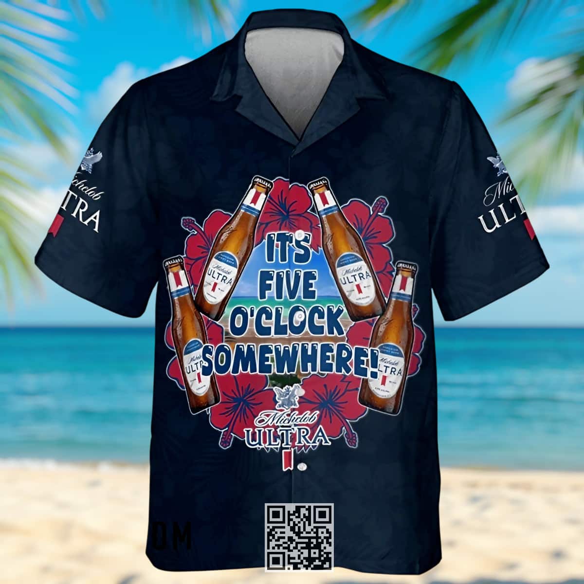 Aloha It's Five O'clock Somewhere Michelob ULTRA Hawaiian Shirt Aloha It's Five O'clock Somewhere Michelob ULTRA Hawaiian Shirt