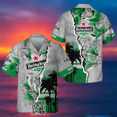 Vintage Heineken Beer Hawaiian Shirt Tropical Torn Paper Vintage Heineken Beer Hawaiian Shirt Tropical Torn Paper
