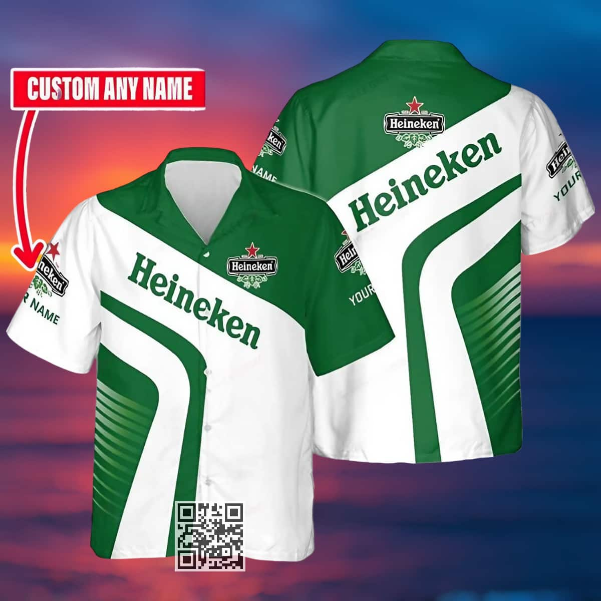 Heineken Beer Hawaiian Shirt Custom Name