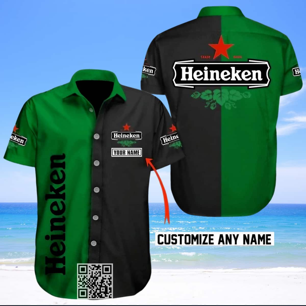 Heineken Hawaiian Shirt Custom Name Beer Lovers Gift