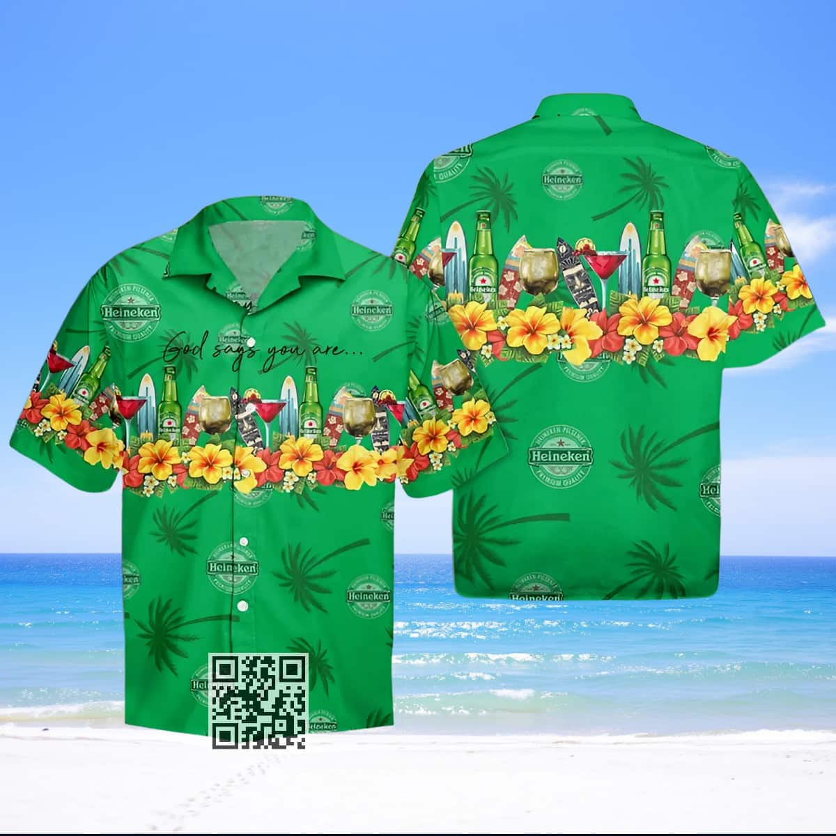 Heineken Hawaiian Shirt God Says You Are Summer Beach Gift