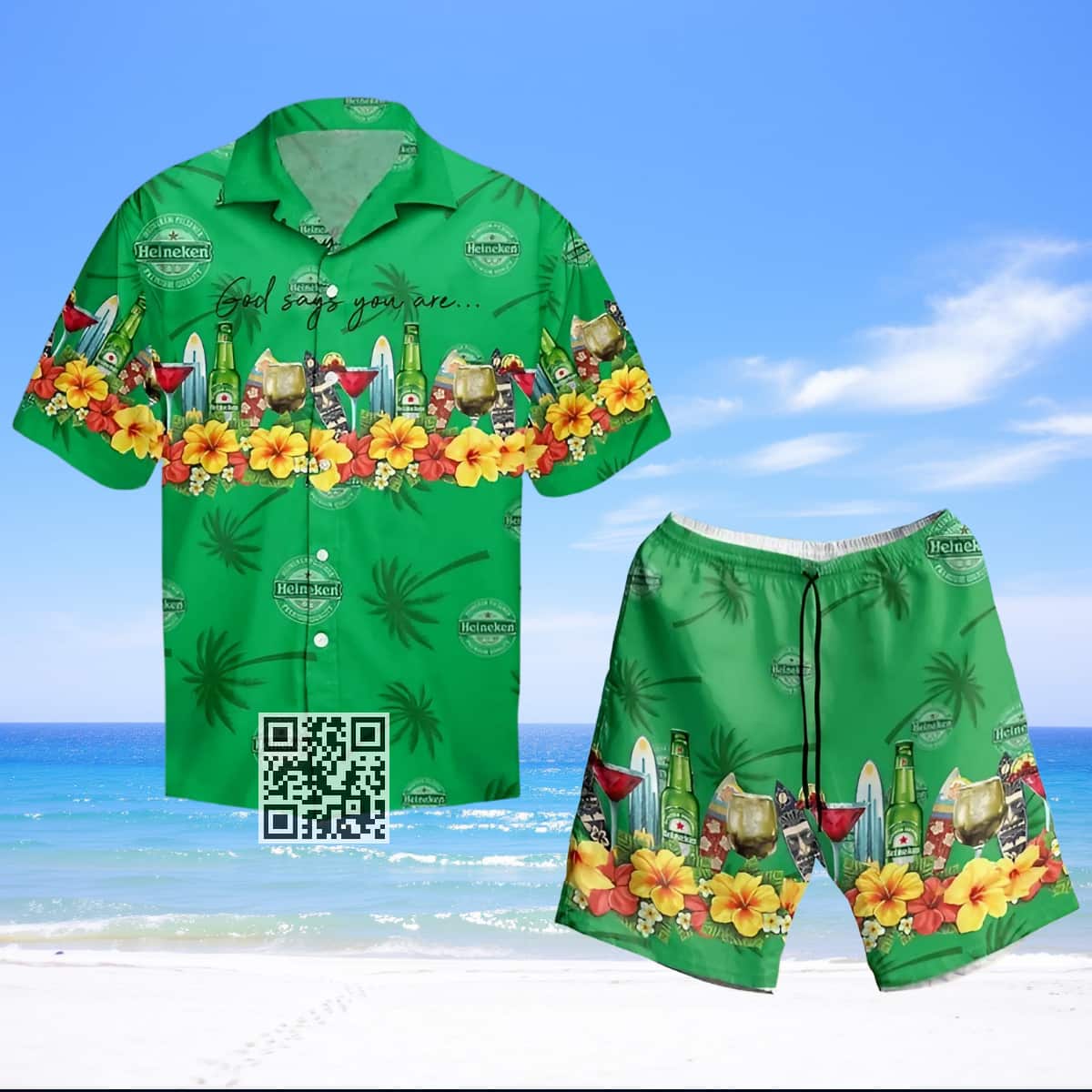 Heineken Hawaiian Shirt God Says You Are Summer Beach Gift Heineken Hawaiian Shirt God Says You Are Summer Beach Gift