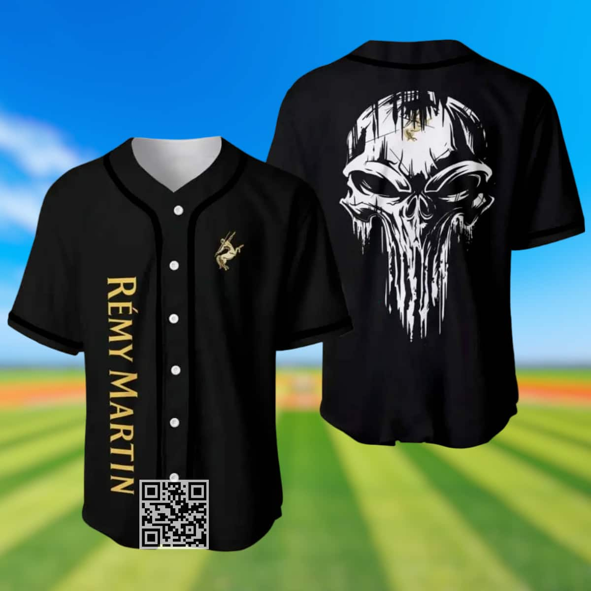 Black Horror Skull Remy Martin Baseball Jersey Gift For Best Friends