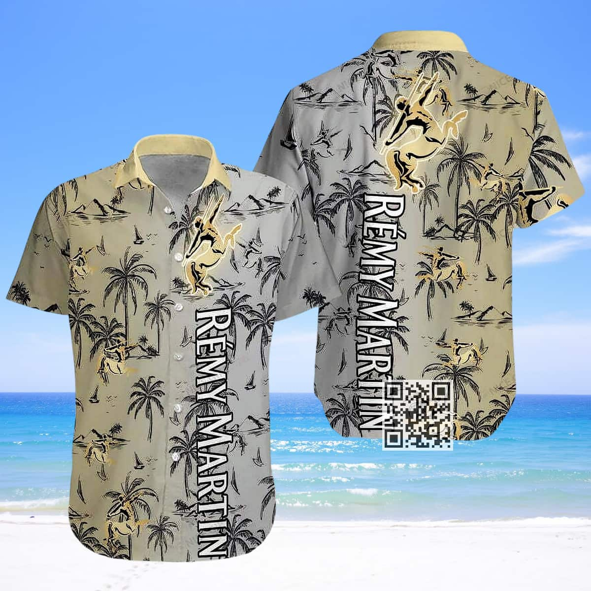 Aloha Remy Martin Hawaiian Shirt Palm Tree Pattern