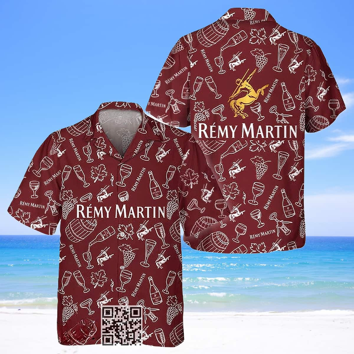 Remy Martin Hawaiian Shirt Doodle Art Summer Vacation Gift