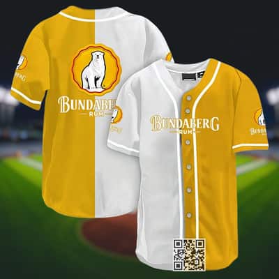 White And Yellow Split Bundaberg Baseball Jersey Gift For Sport Fans