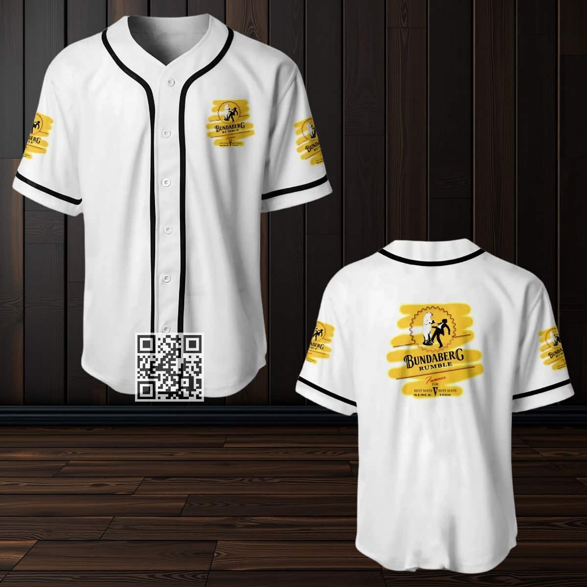 White Bundaberg Rumble Baseball Jersey Gift For Husband White Bundaberg Rumble Baseball Jersey Gift For Husband