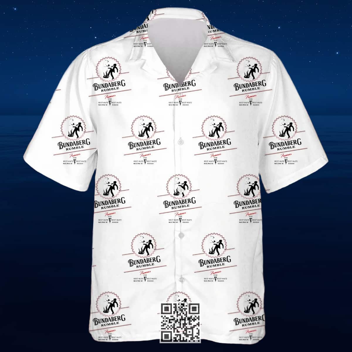 White Bundaberg Rumble Essential Hawaiian Shirt White Bundaberg Rumble Essential Hawaiian Shirt
