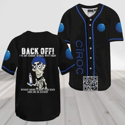 Black Achmed Back Off With Ciroc Vodka Baseball Jersey