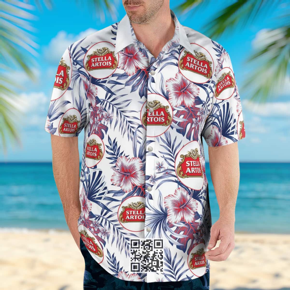 Stella Artois Hawaiian Shirt Hibiscus Flower Pattern Beach Lovers Gift Stella Artois Hawaiian Shirt Hibiscus Flower Pattern Beach Lovers Gift