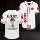 White Achmed Back Off With Bacardi Rum Baseball Jersey White Achmed Back Off With Bacardi Rum Baseball Jersey