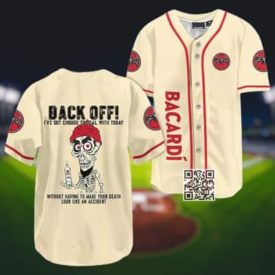 Beige Achmed Back Off With Bacardi Rum Baseball Jersey