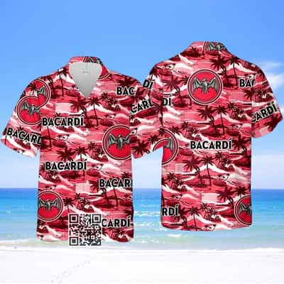 Aloha Bacardi Hawaiian Shirt Sea Island Pattern