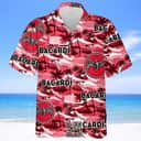 Aloha Bacardi Hawaiian Shirt Sea Island Pattern