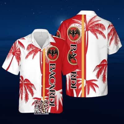 Bacardi Hawaiian Shirt Palm Tree Pattern Summer Beach Gift
